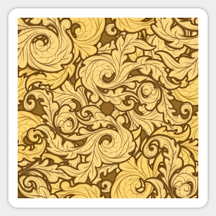 Golden Leaves Pattern Sticker